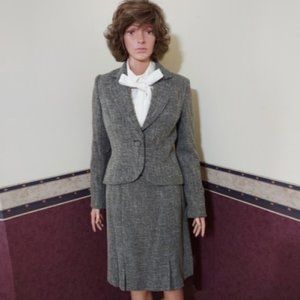 VINTAGE APT. 9 GRAY TWEED SKIRT SUIT SIZE 4 NWOT